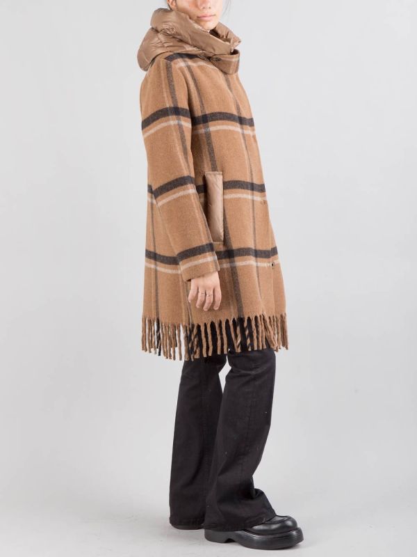 CAPPOTTO IN MISTO LANA CON INSERTI IN PIUMINO