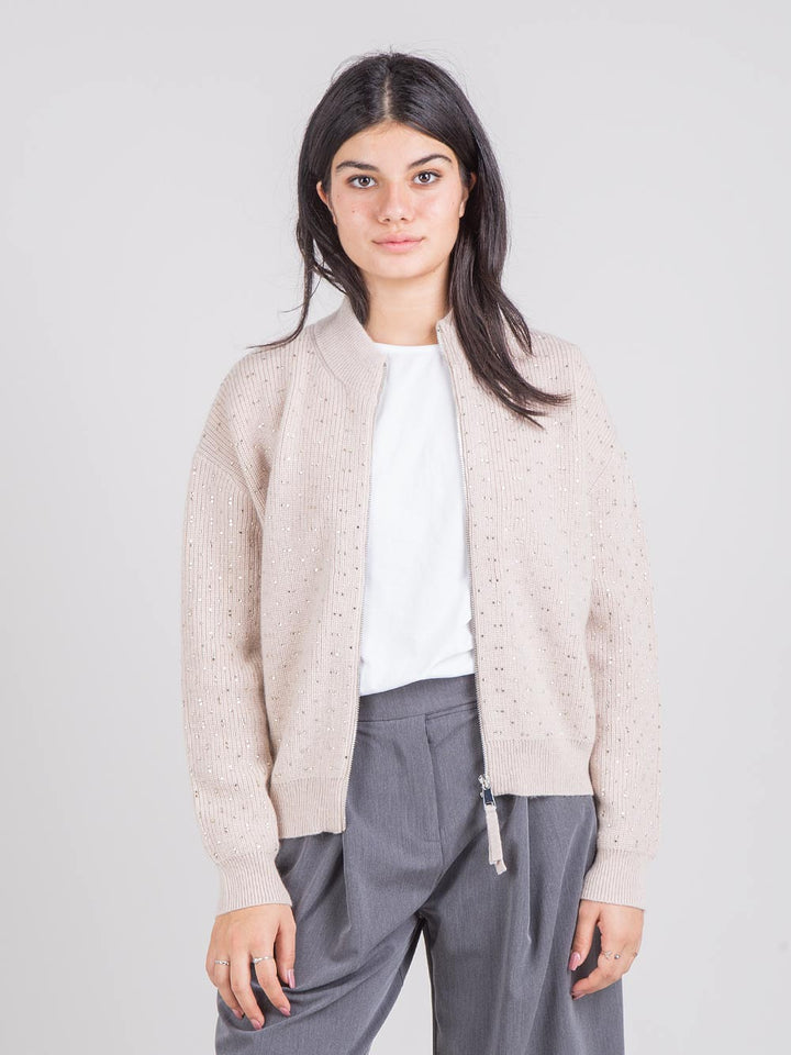 Cardigan con applicazioni