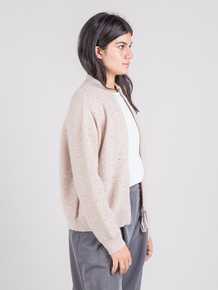 Cardigan con applicazioni