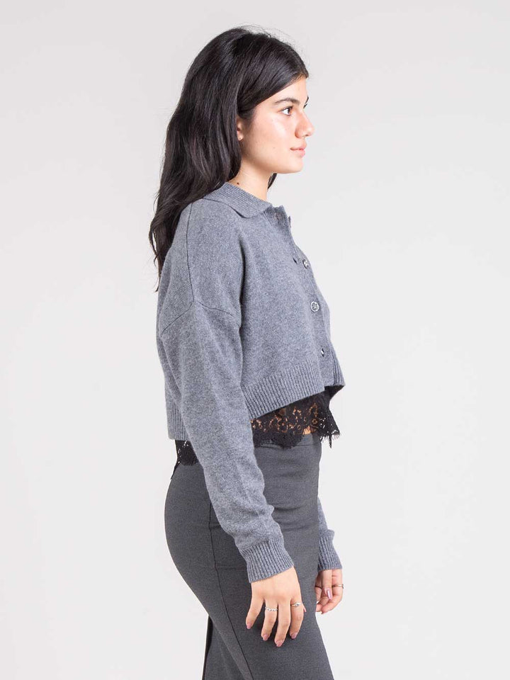 Cardigan con top