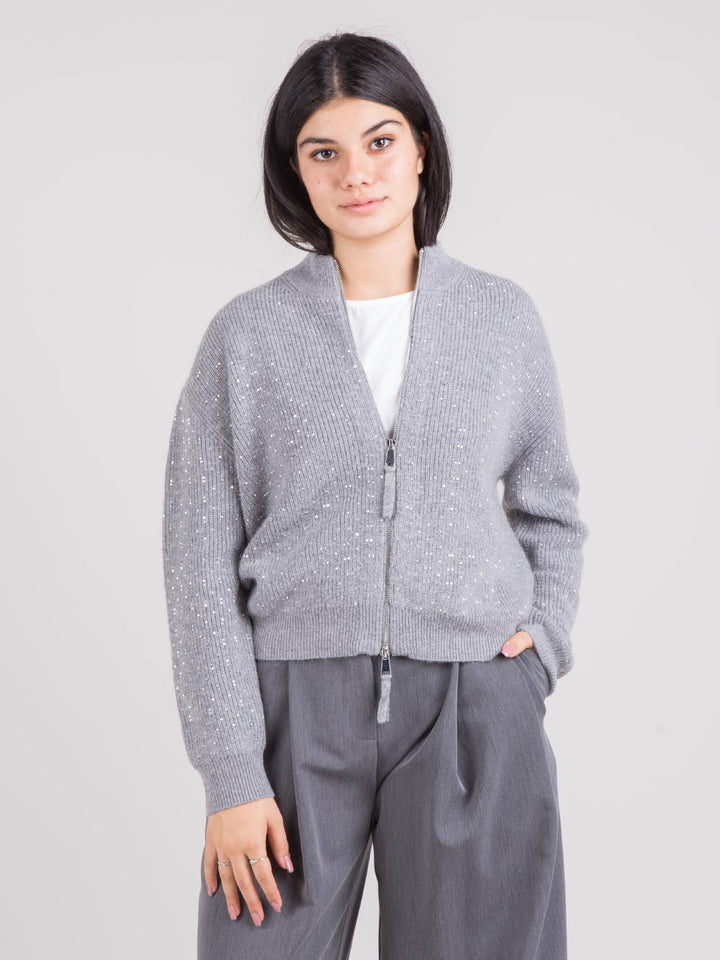 Cardigan con applicazioni