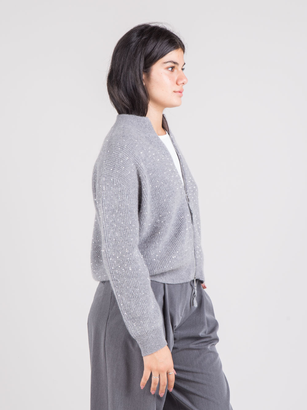 Cardigan con applicazioni