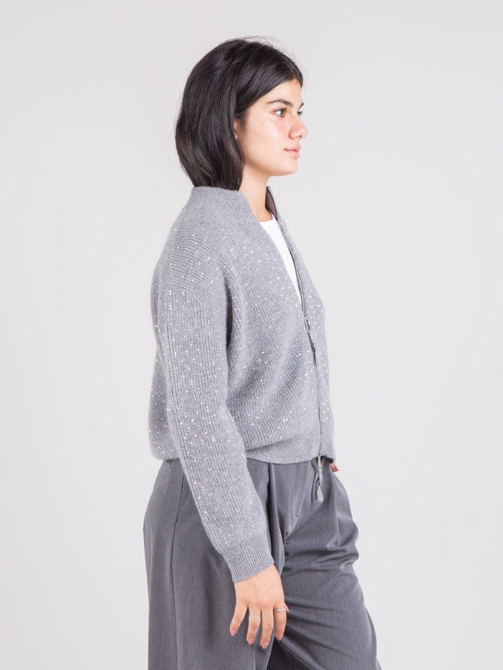 Cardigan con applicazioni