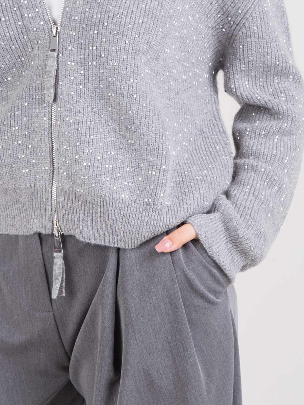 Cardigan con applicazioni