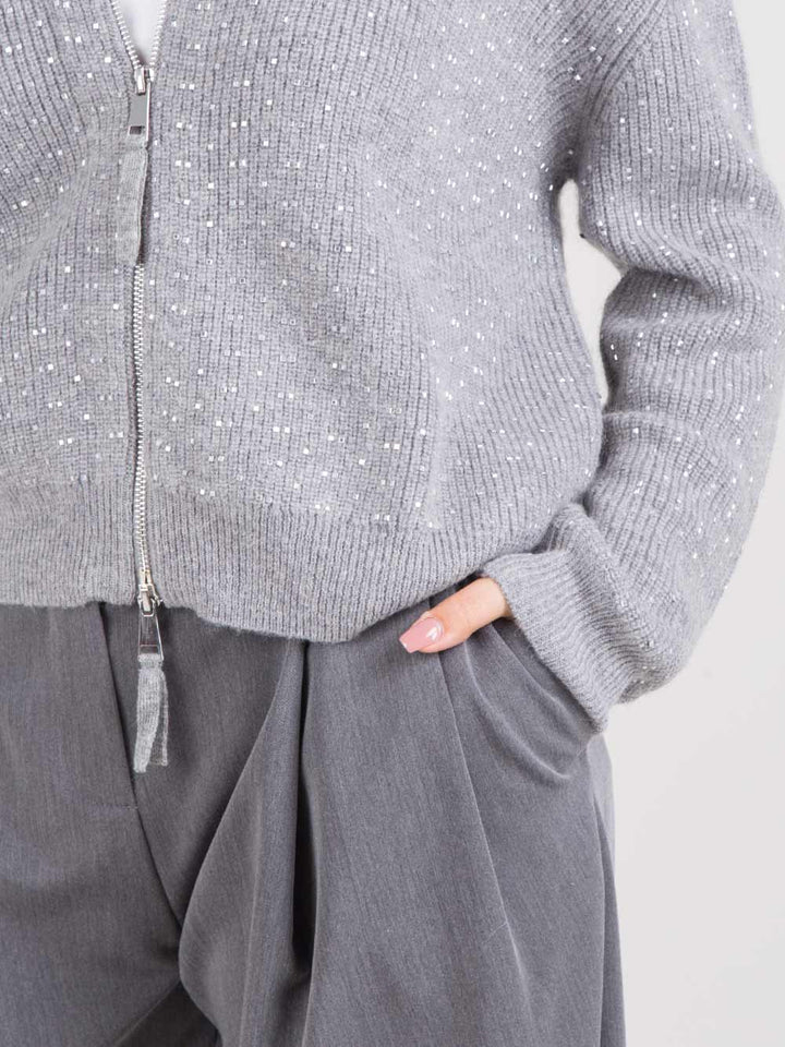 Cardigan con applicazioni