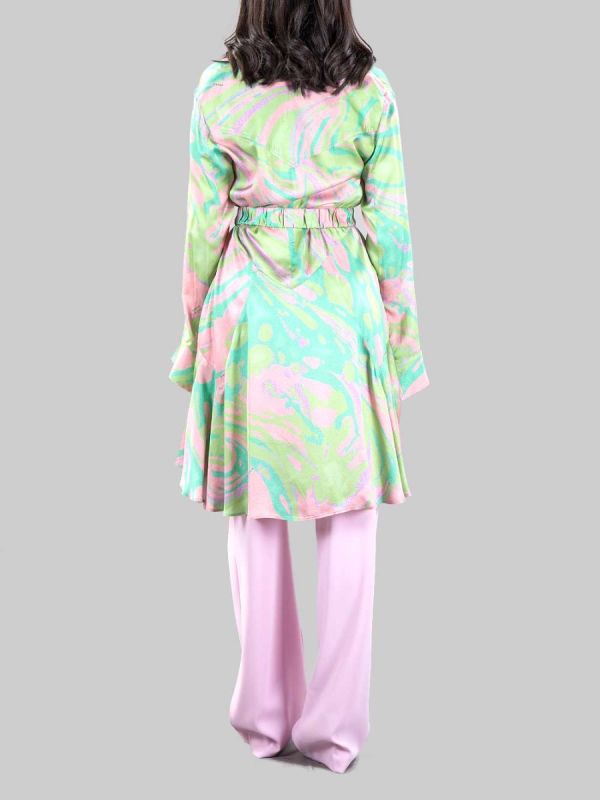 CASSIOPEA PATTERNED CHEMISIER WITH LOVE BIRDS BELT AT THE WAIST