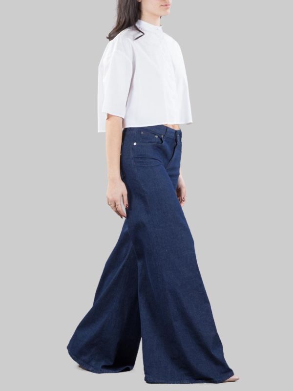 JEANS MARLEN IN COTONE ELASTICIZZATO WIDE LEG