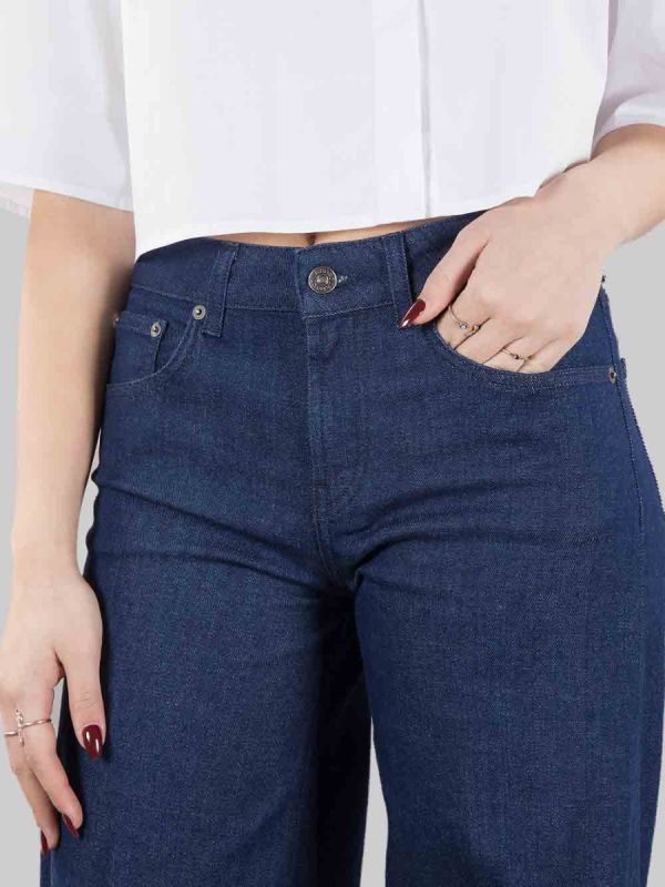 JEANS MARLEN IN COTONE ELASTICIZZATO WIDE LEG