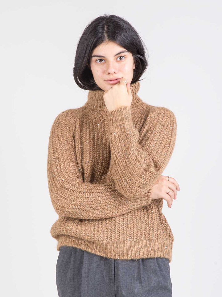 Micro sequin turtleneck
