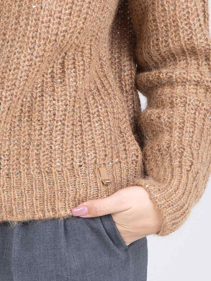 Micro sequin turtleneck