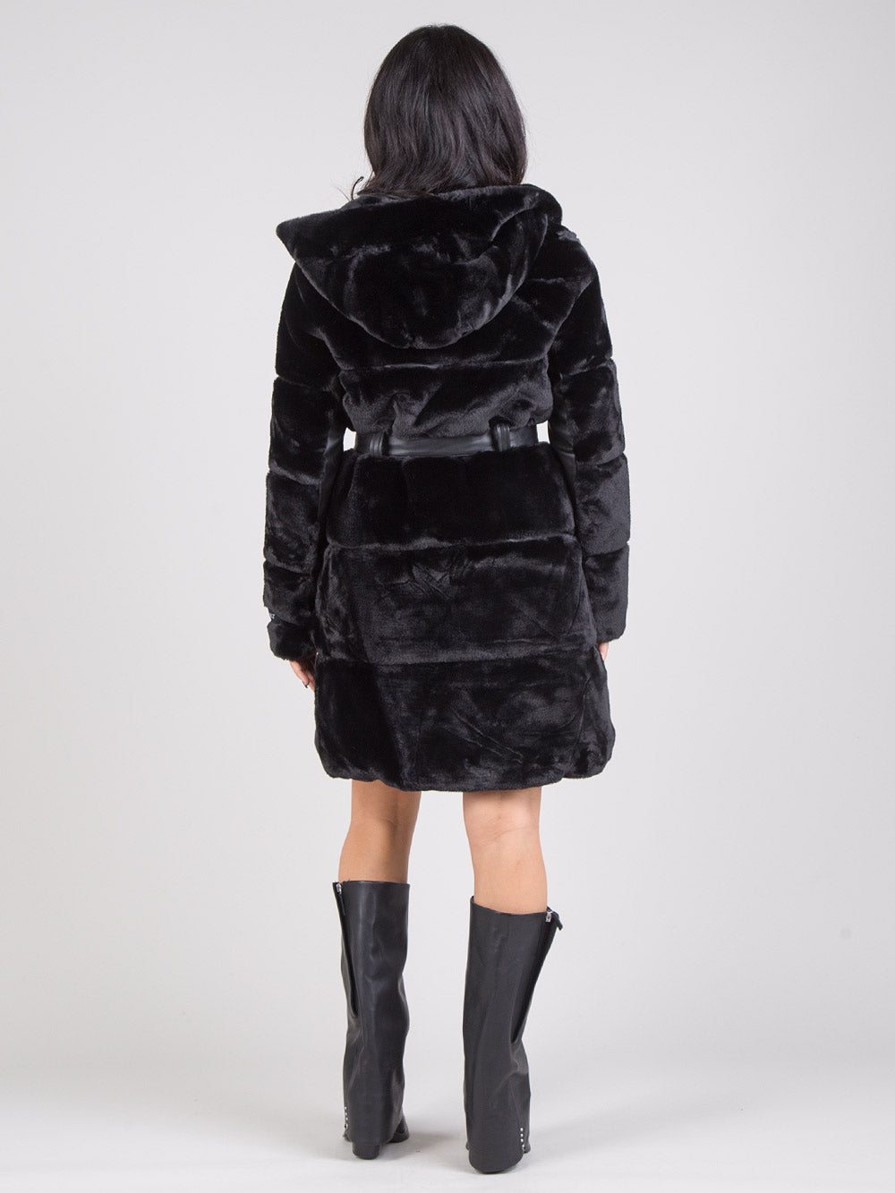 Faux fur with belt