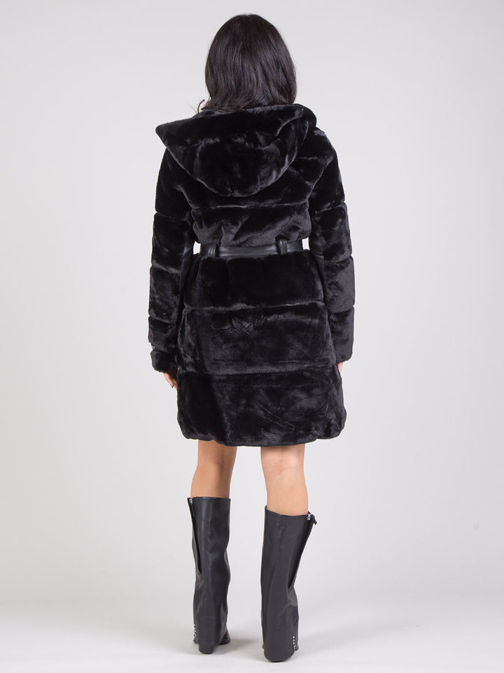 Faux fur with belt