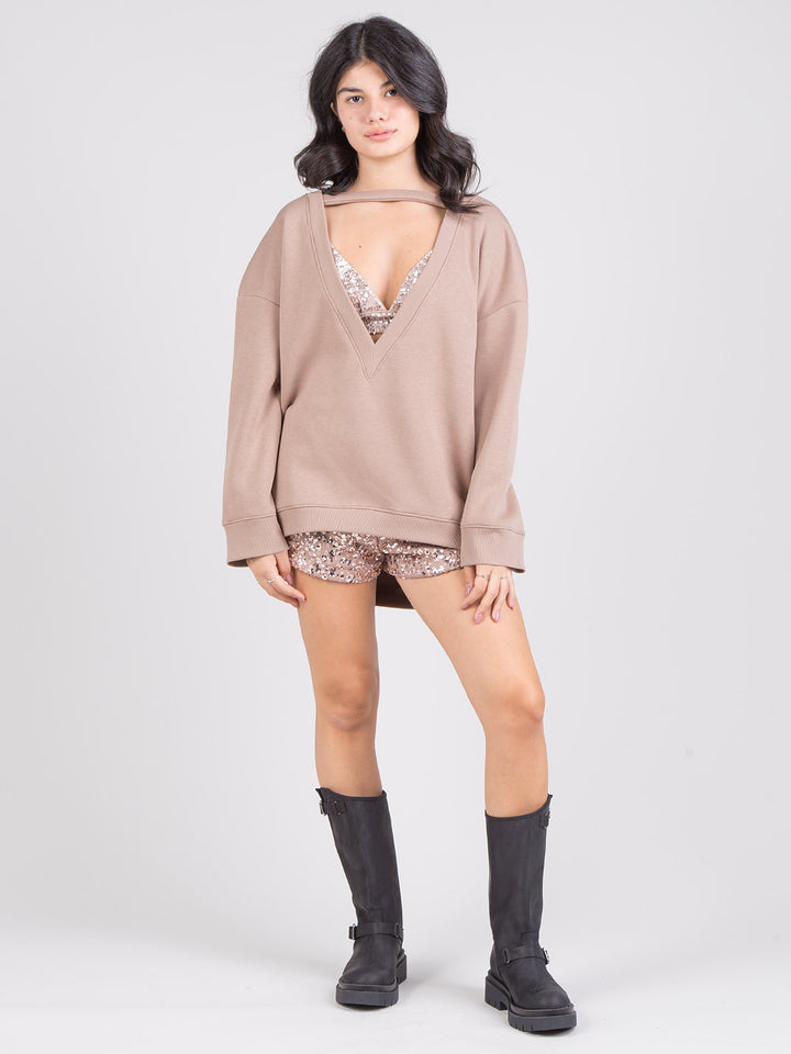 Felpa top paillettes