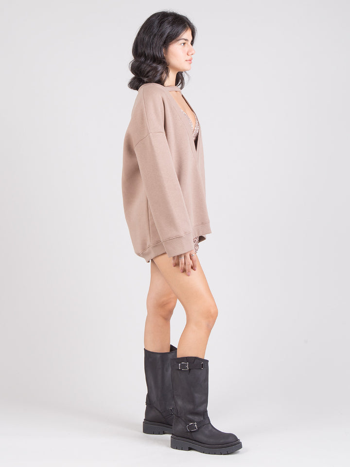 Felpa top paillettes