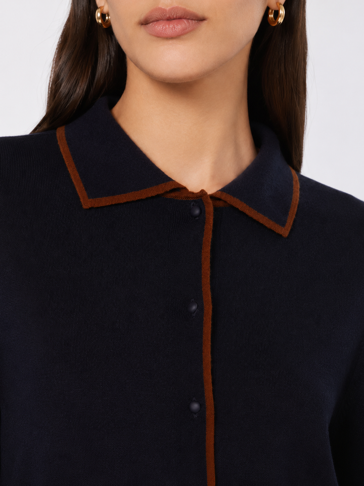 Cardigan in lana e seta