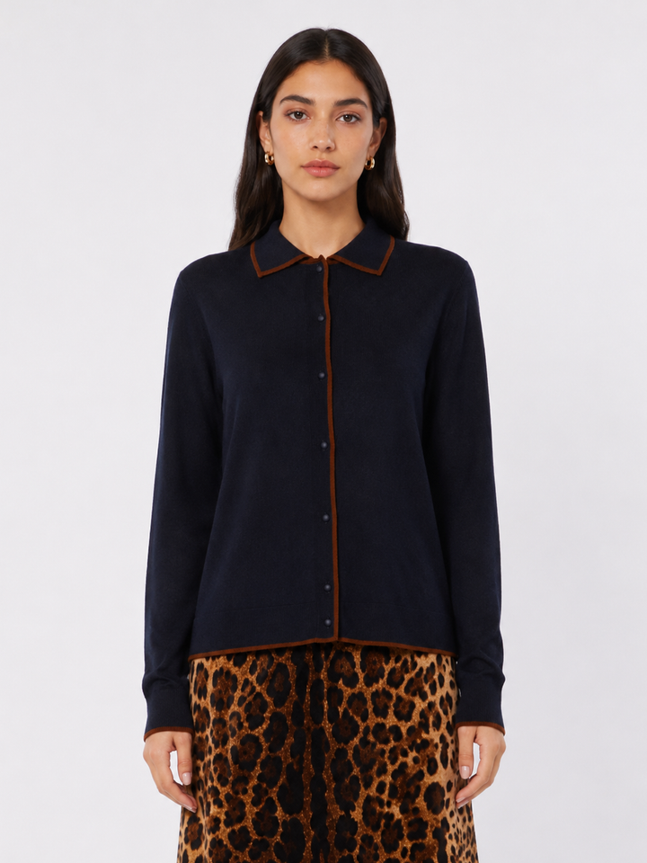 Cardigan in lana e seta