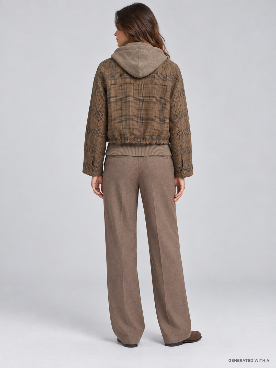 Giacca LARONA check con cappuccio