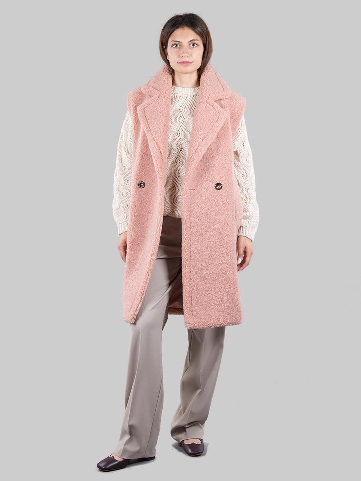 Long faux fur vest
