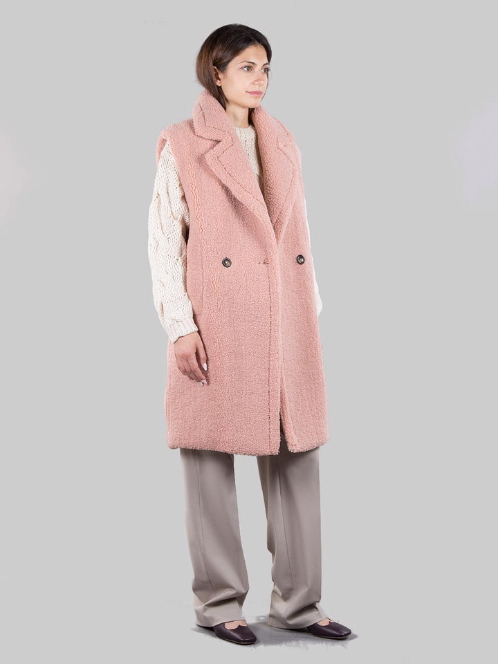 Long faux fur vest
