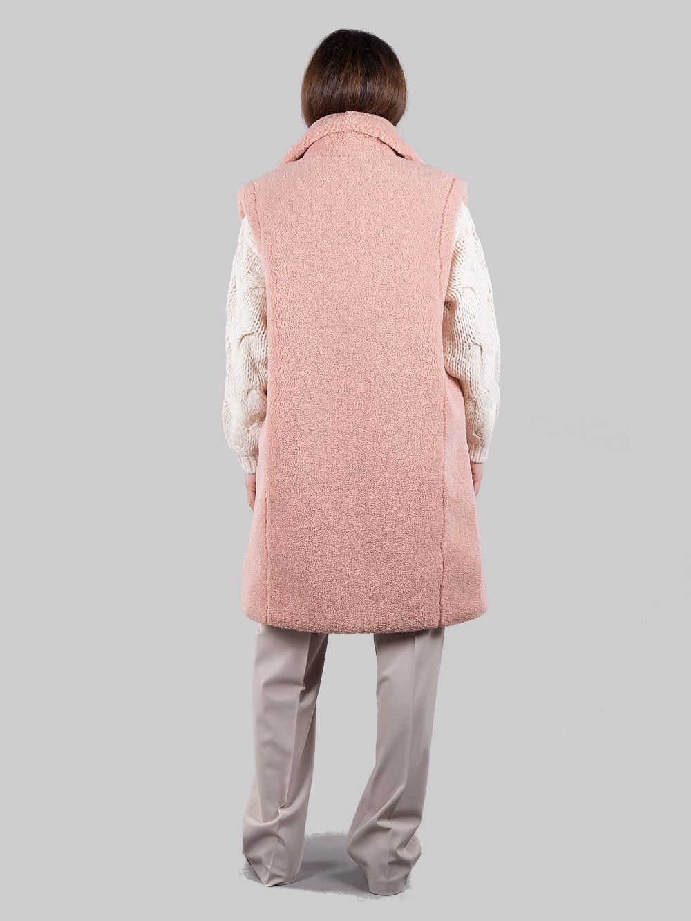 Long faux fur vest