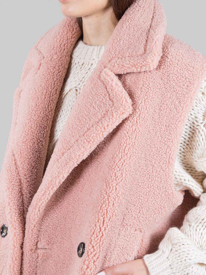 Long faux fur vest