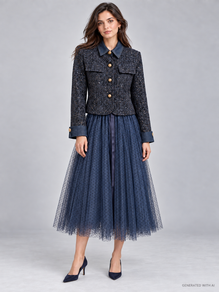 Gonna in tulle a pois