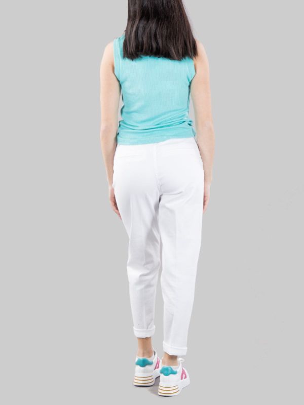 WHITE DENIM TROUSERS CHINO RELAXED MODEL