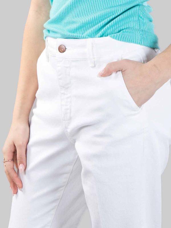 WHITE DENIM TROUSERS CHINO RELAXED MODEL