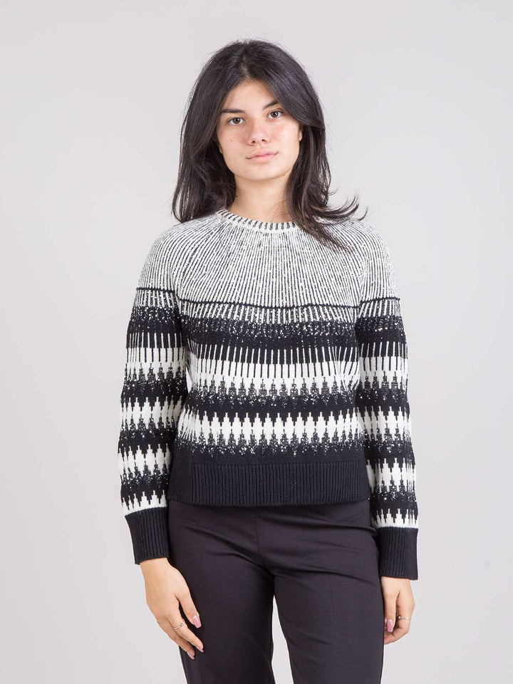 Maglia intarsiata con paillettes