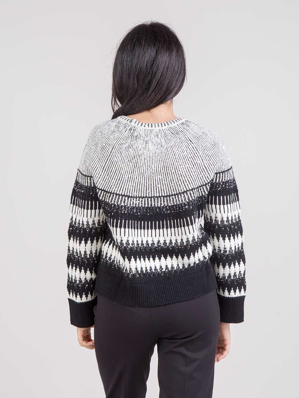 Maglia intarsiata con paillettes