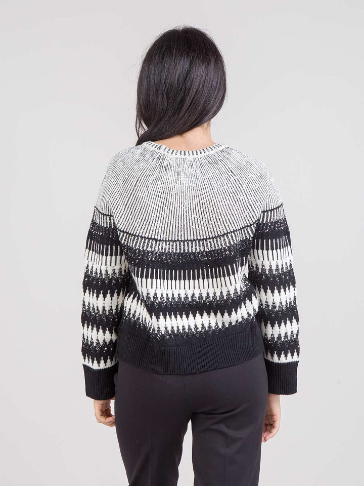 Maglia intarsiata con paillettes