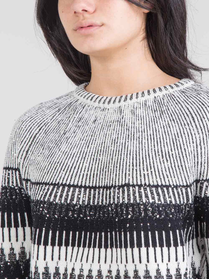 Maglia intarsiata con paillettes