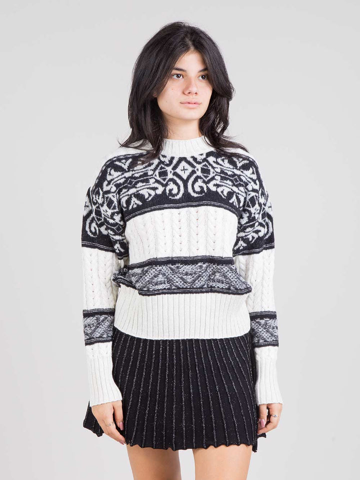 Pullover trecce e jaquard