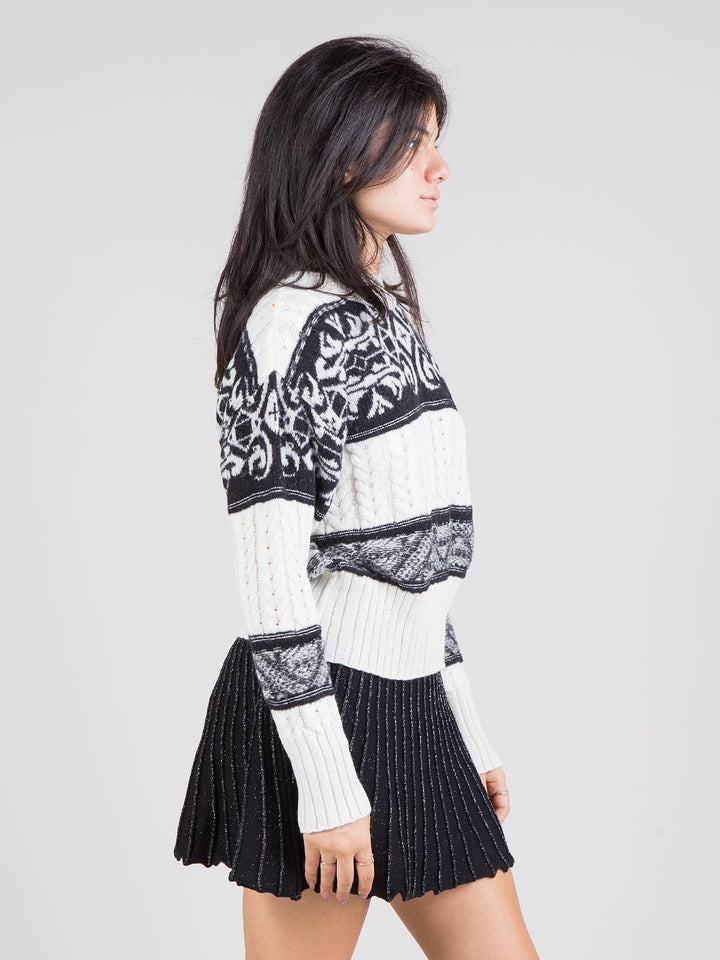 Pullover trecce e jaquard
