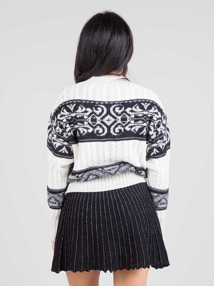 Pullover trecce e jaquard