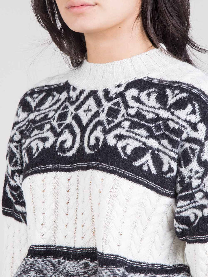 Pullover trecce e jaquard