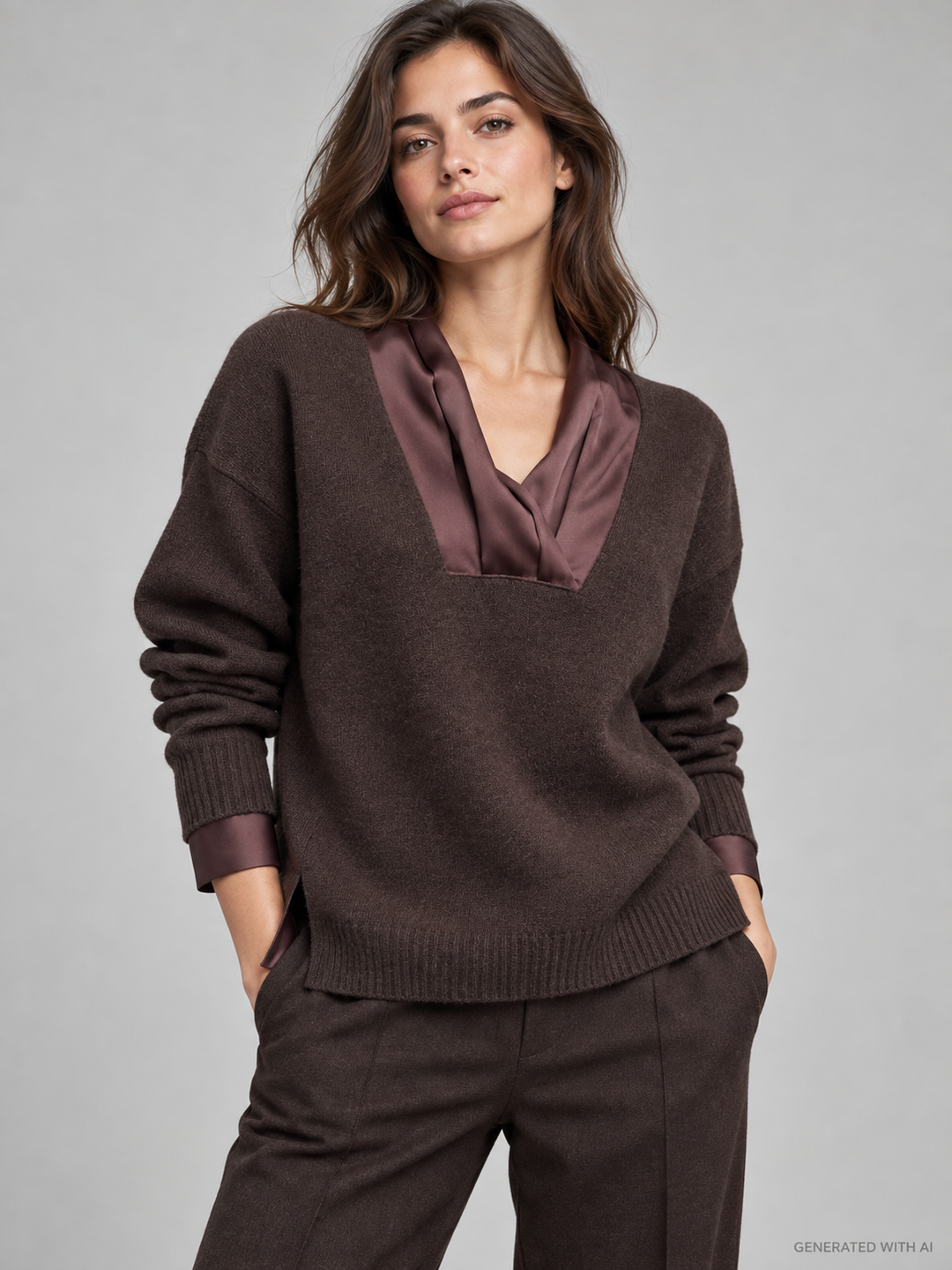 Maglia con collo foulard
