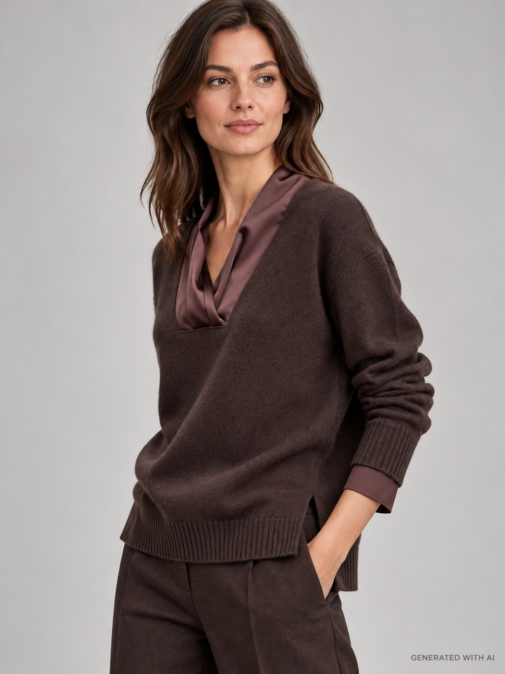 Maglia con collo foulard