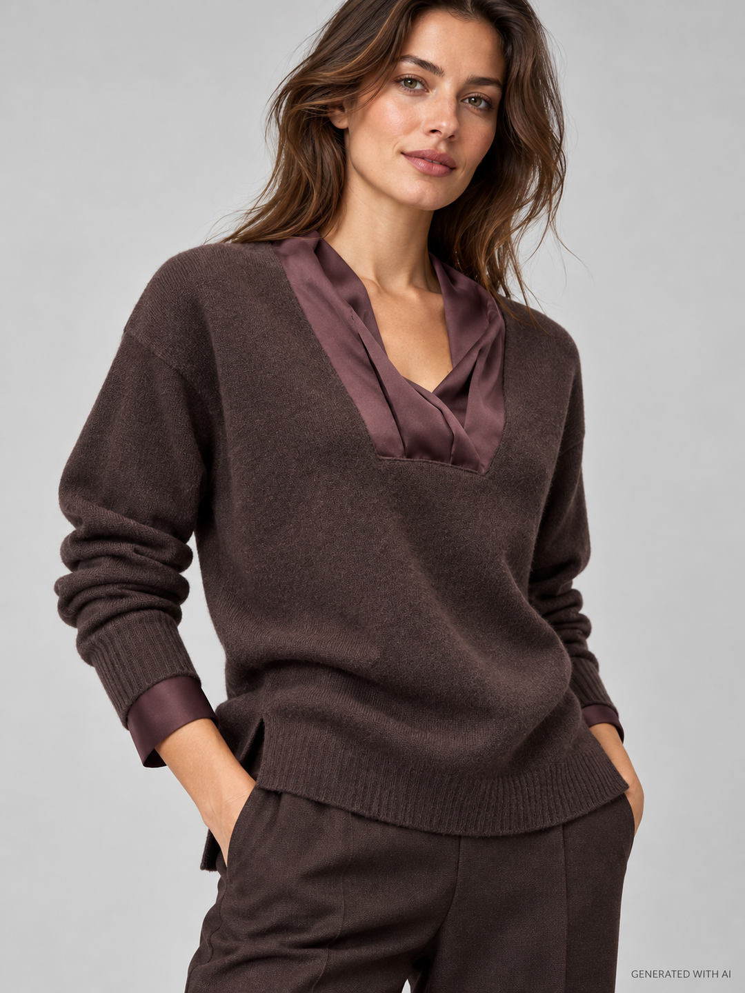 Maglia con collo foulard