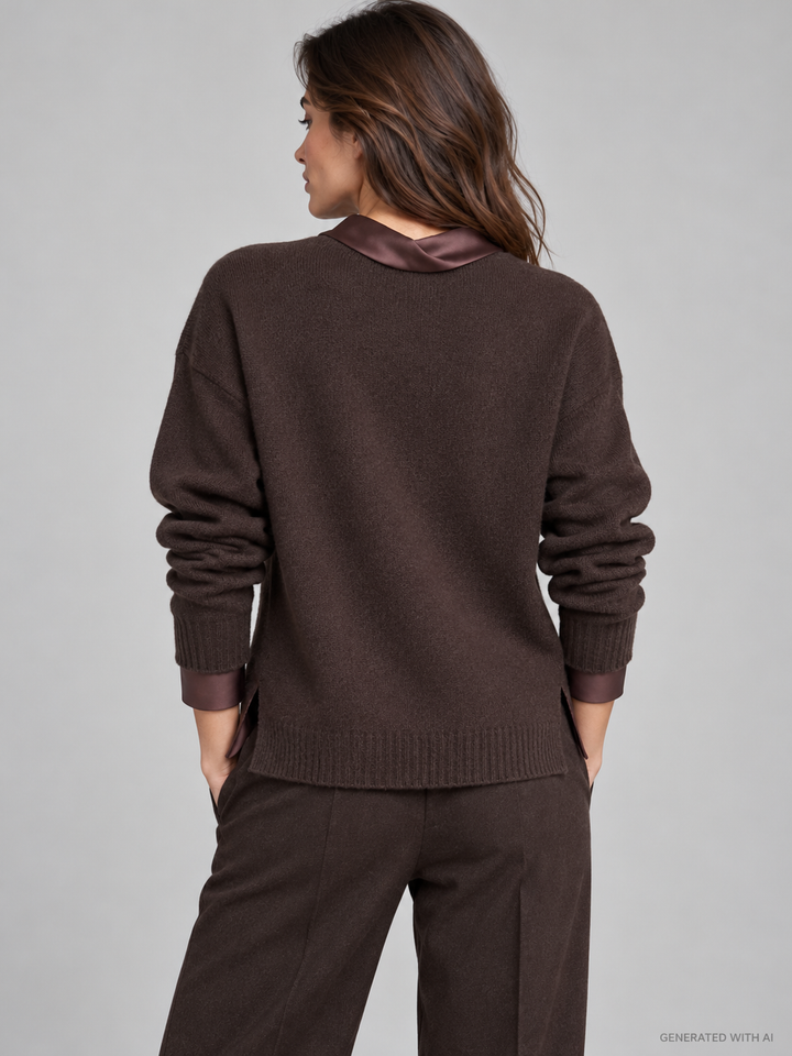 Maglia con collo foulard