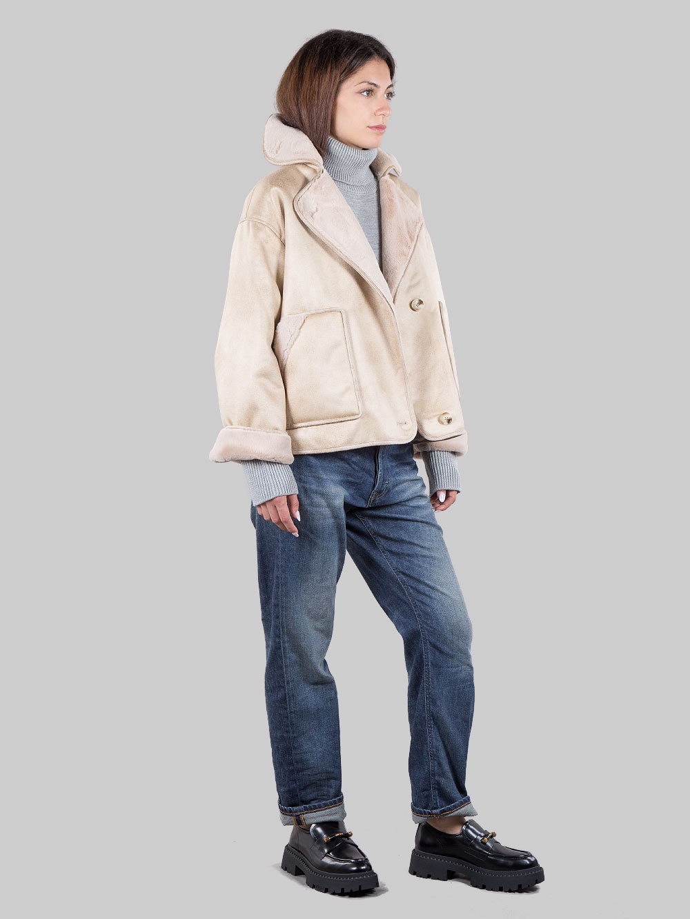 Oversized faux fur jacket