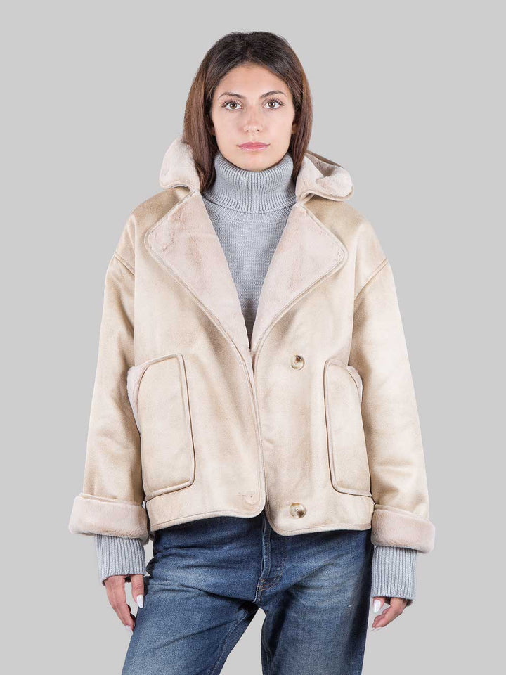 Oversized faux fur jacket