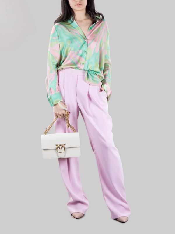 LOVE ONE CLASSIC SHOULDER BAG IN WHITE AND GOLD LEATHER