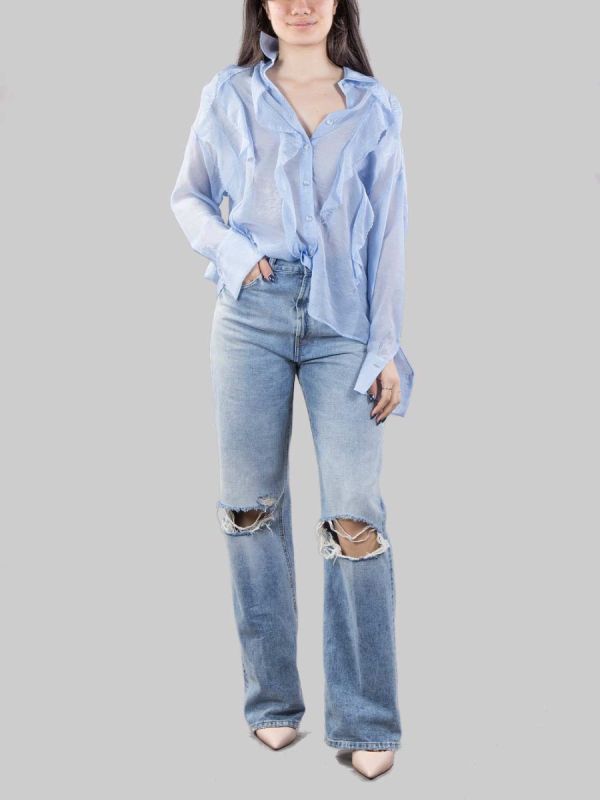 JEANS FRANCINE IN DENIM LAVATO CON ROTTURE ANTERIORI