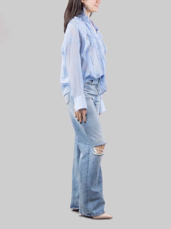 JEANS FRANCINE IN DENIM LAVATO CON ROTTURE ANTERIORI