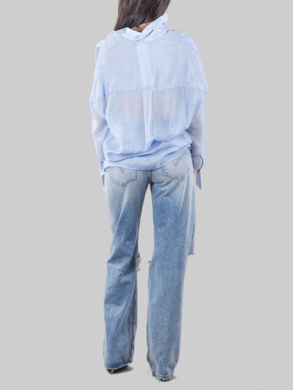 JEANS FRANCINE IN DENIM LAVATO CON ROTTURE ANTERIORI