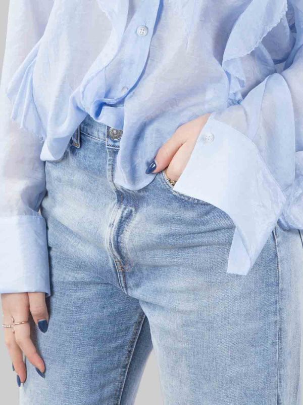 JEANS FRANCINE IN DENIM LAVATO CON ROTTURE ANTERIORI