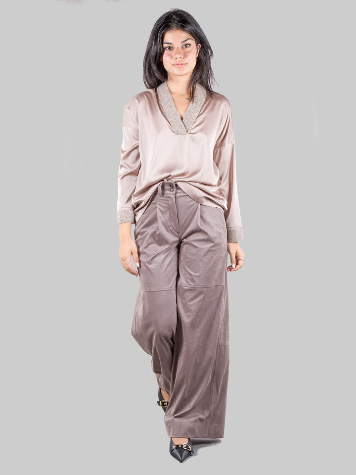 Faux leather trousers