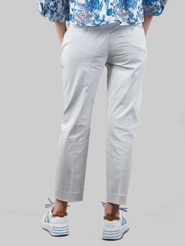 PANTALONI NIMA GRIGIO GHIACCIO CON BOTTONI GIOIELLO