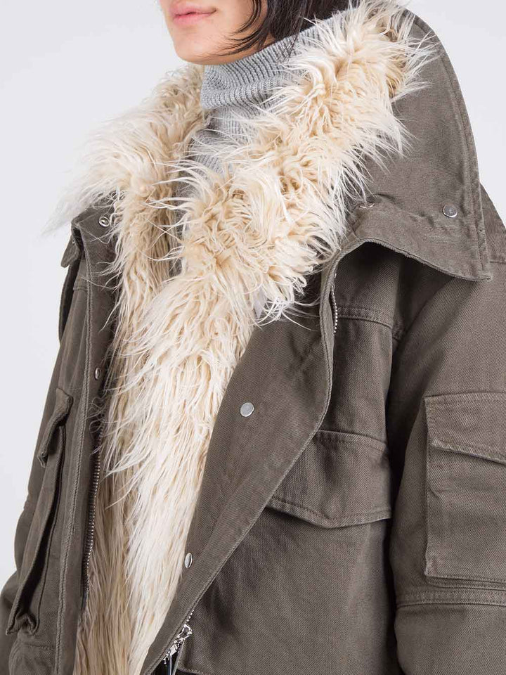 Parka with eco fur